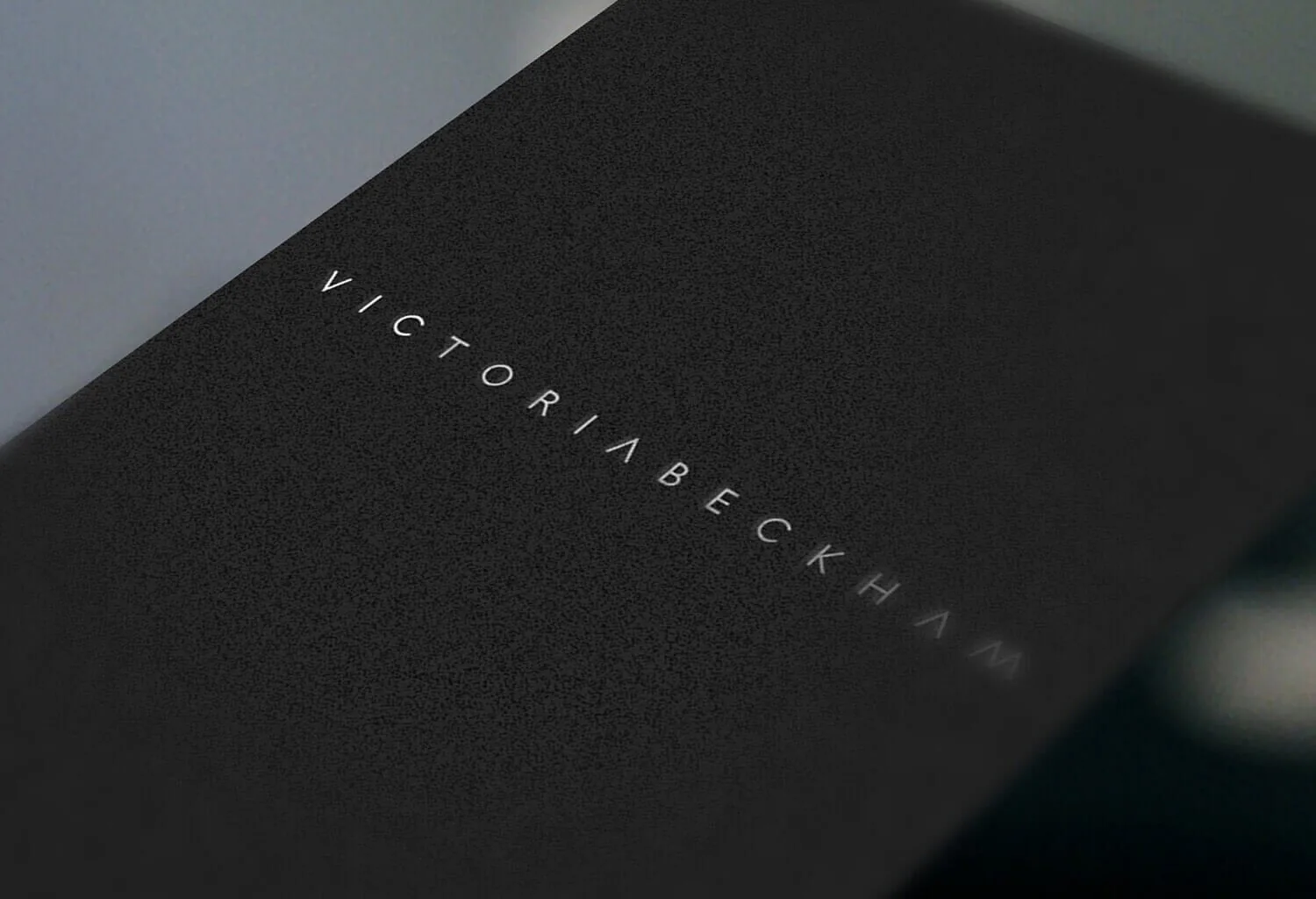 A black box with Victoria Beckham blind-embossed across it.