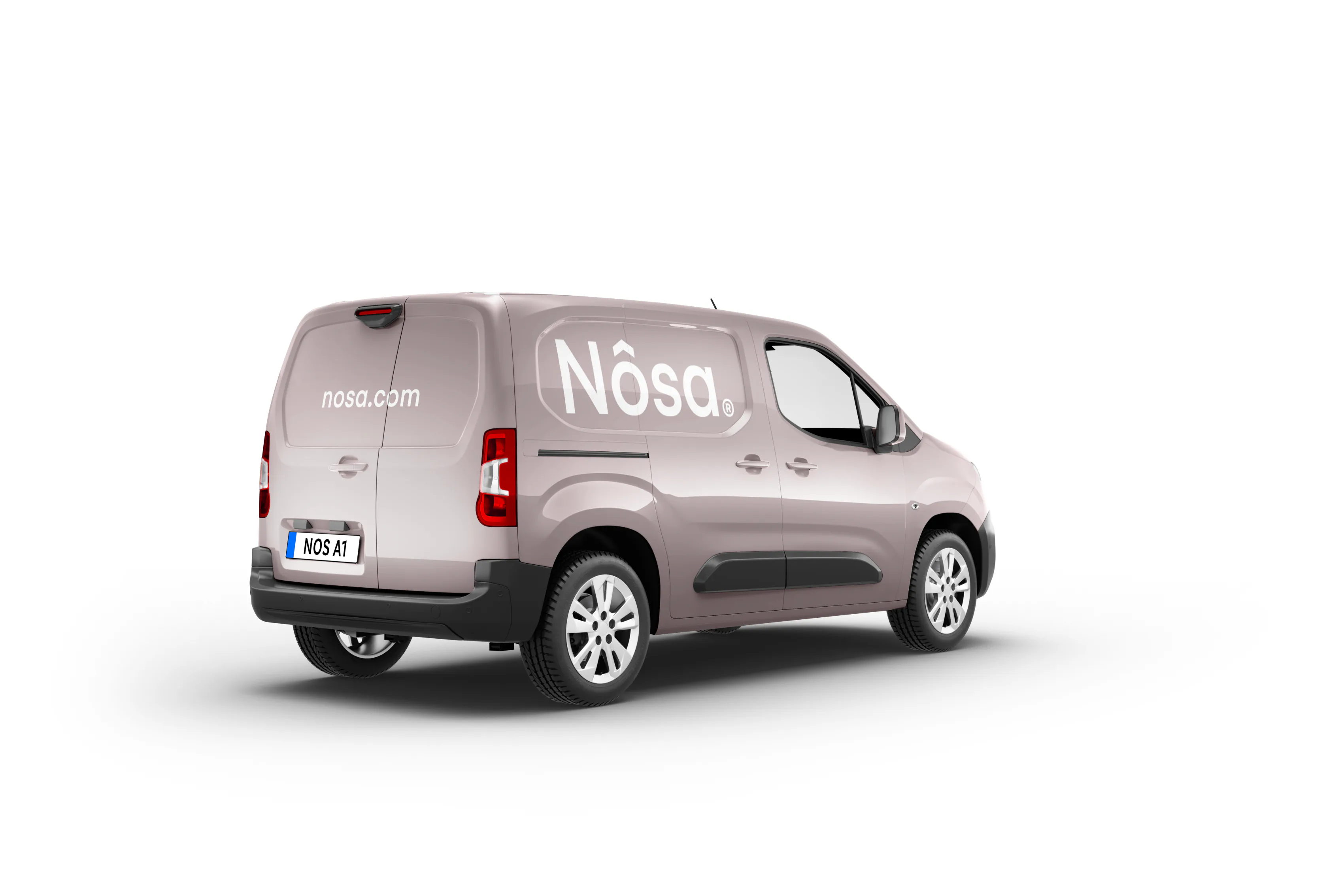A Nosa delivery van in the brand's colours.