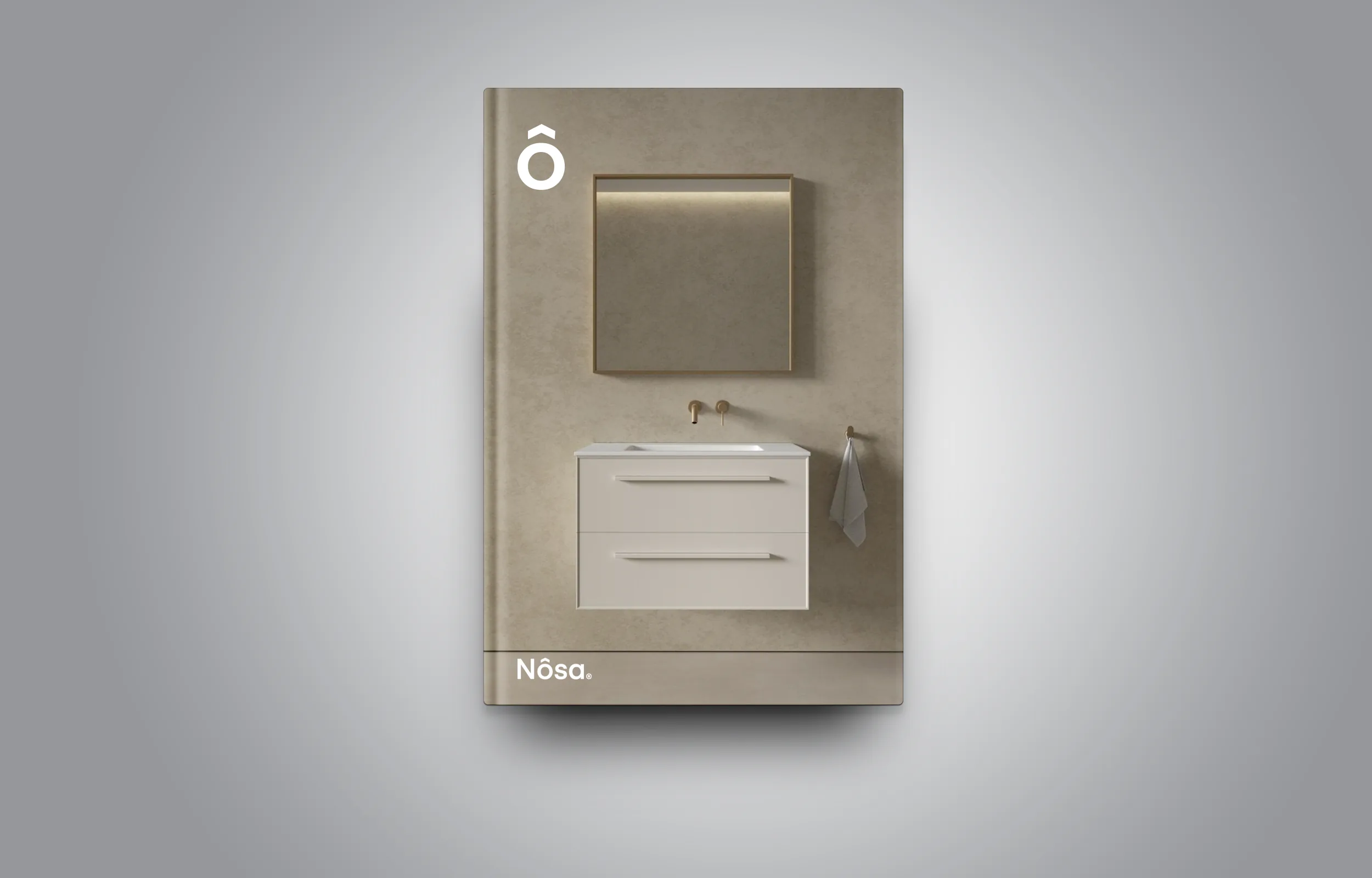 The Nosa brand book, with the o motif on its cover.